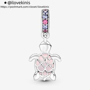 Pandora Murano Glass Pink Sea Turtle Dangle Charm